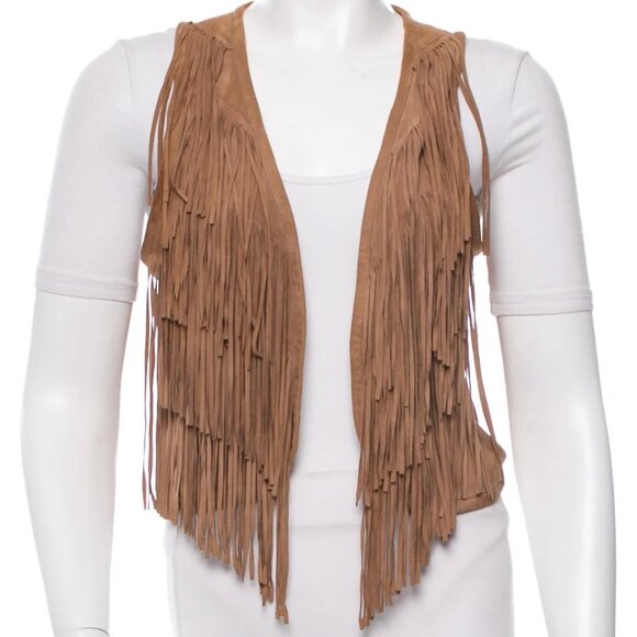 Torn by Ronny Kobo Jackets & Blazers - TORN by RONNY KOBO Vintage Leather Suede Fringe Vest Rodeo Western Top